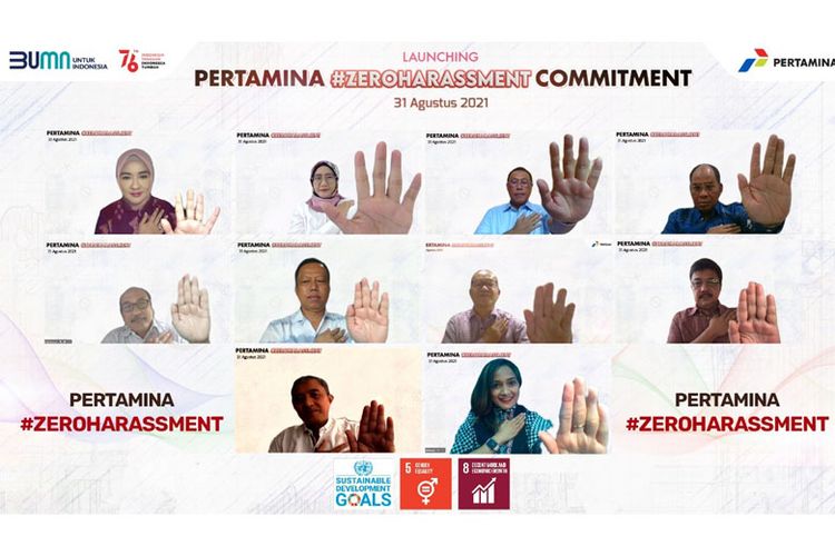 Deklarasi komitmen Zero Harassment dilakukan oleh PT Pertamina (Persero), Selasa (31/8/2021)