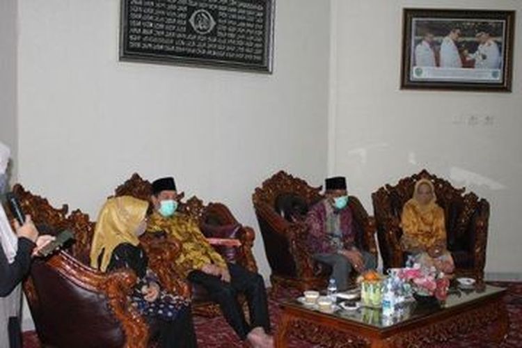Bupati Paser Yusriansyah Syarkawi saat menyampaikan sambutan pada acara perpisahan di Pendopo Bupati, Paser, Kaltim.