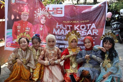 Meriahkan HUT Ke-416 Kota Daeng, Siswa SD di Makassar Pakai Baju Adat Empat Etnis