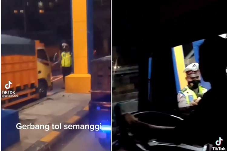 Tangkapan layar video viral yang memperlihatkan anggota berseragam polisi lalu lintas (polantas) disebut meminta uang atau pungutan liar (pungli) kepada sopir.