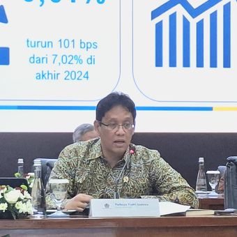 Menteri Keuangan Purbaya Yudhi Sadewa dalam Konferensi Pers APBN KiTa edisi Desember di Jakarta, Kamis (8/1/2026).