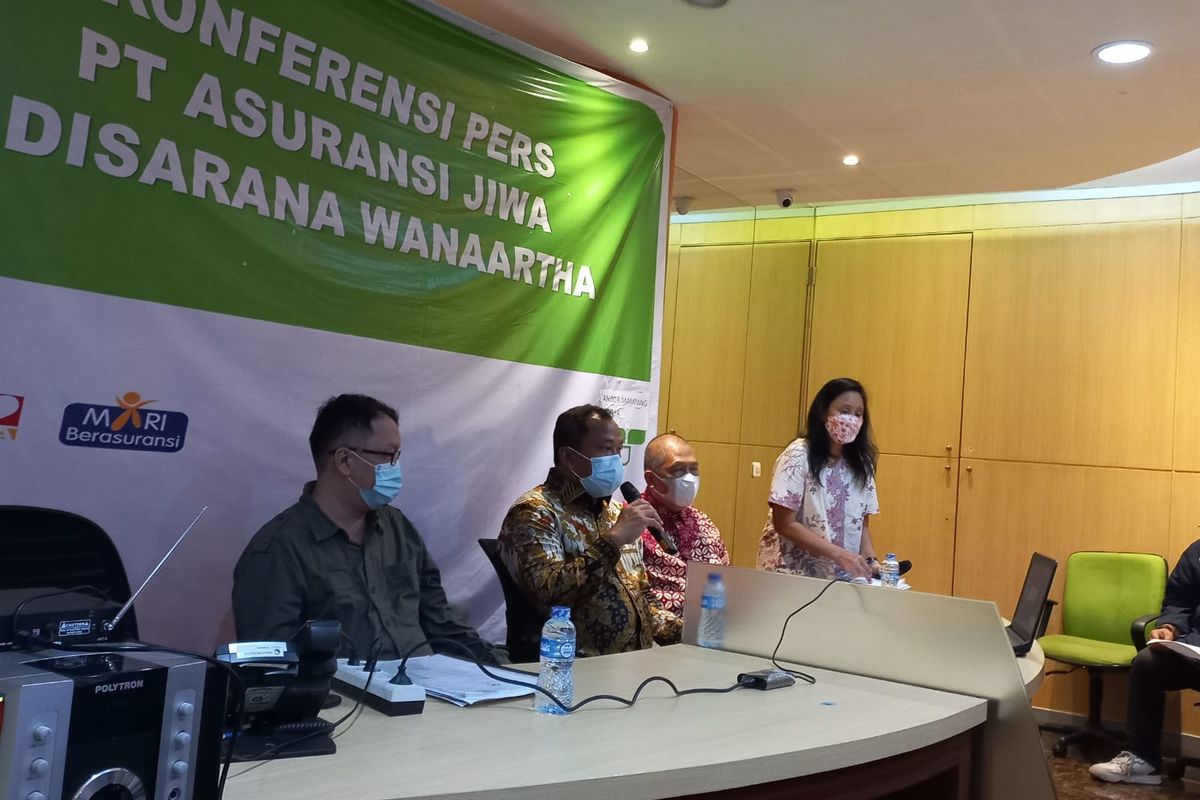 Konferensi pers Wanaartha Life di Kantor Mampang, Jakarta, Jumat (20/1/2023)