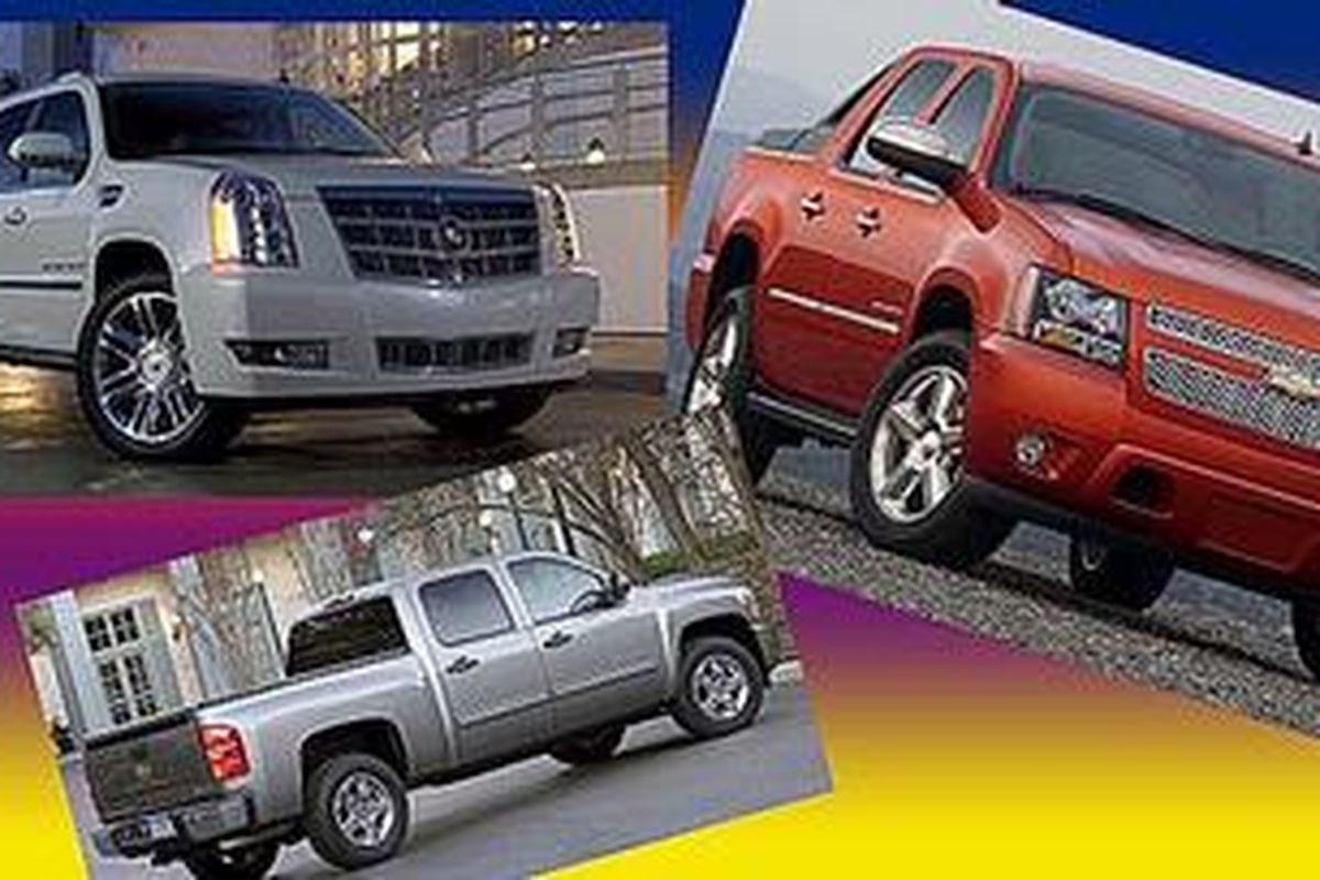 Cadillac Escalade (kiri atas), Chevrolet Avalanche dan Silverado
