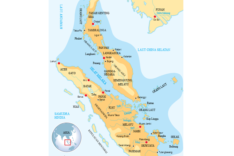 Peta wilayah Kerajaan Melayu.