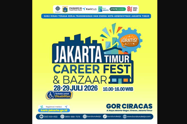 Job Fair Jakarta Timur Digelar 28-29 Juli 2026, Simak Cara Daftarnya