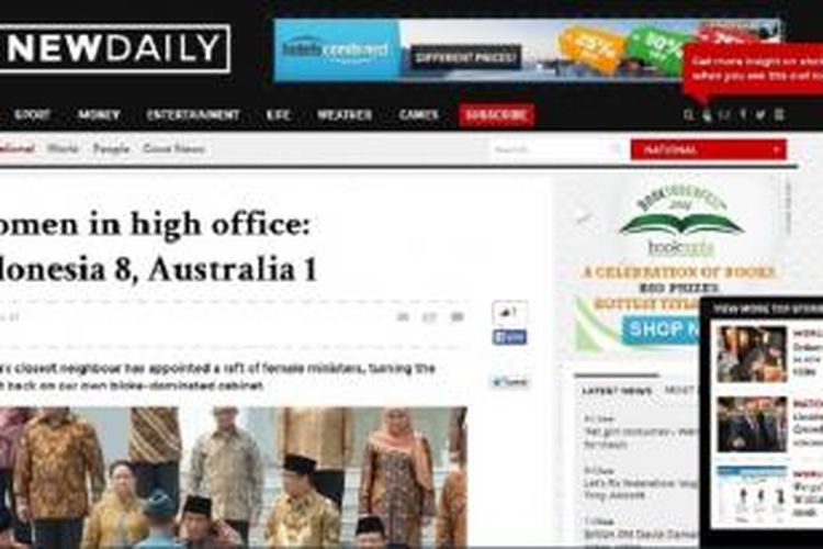Salah satu judul berita The New Daily: Indonesia 8, Australia 1.