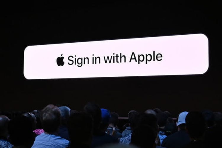 Ilustrasi tombol Sign In With Apple