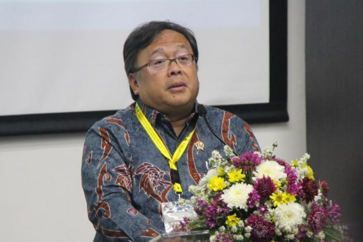 Menteri Perencanaan Pembangunan Nasional (PPN) Prof Bambang Permadi Soemantri Brodjonegoro menjadi pembicara kunci dalam Green Building & Energy Management Seminar di Universitas Multimedia Nusantara (UMN), 28 Agustus 2018.