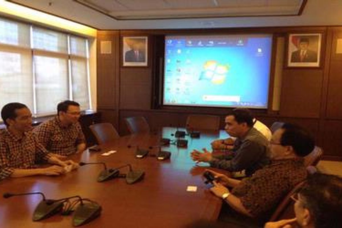 Joko Widodo dan Basuki T Purnama di kantor Redaksi Harian Kompas, Jumat (30/3/2012)