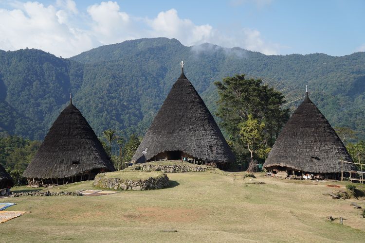 Terletak di ketinggian 1.300 mdpl, Waerebo memiliki udara yang sejuk. Kamu pun bakal disuguhi pemandangan hijau serta rumah adat Manggarai, mbaru niang, yang berbentuk kerucut. Rumah-rumah ini berdiri di tengah lingkungan hutan yang asri dikepung bukit-bukit hijau.