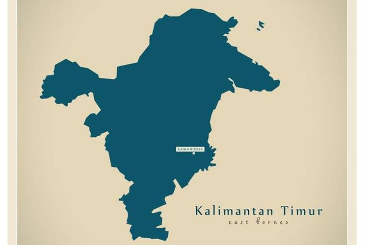 A map of East Kalimantan province, the location for Indonesia's new capital 