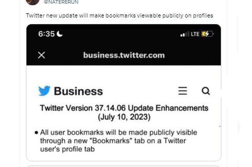Ramai soal Bookmark Twitter Bisa Dilihat di Halaman Profil Pengguna, Benarkah?