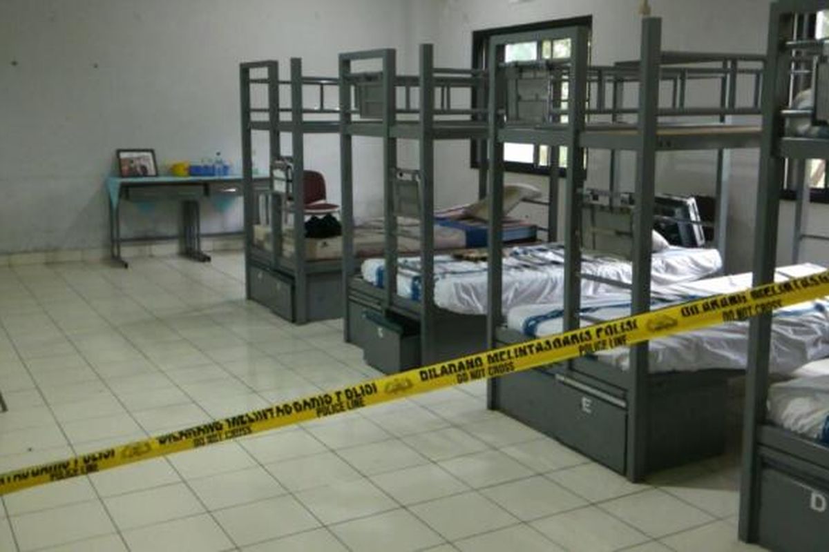 Kamar tempat penganiayaan taruna bernama Amirulloh di Sekolah Tinggi Ilmu Pelayaran (STIP) Jakarta di Marunda, Cilincing, Jakarta Utara. Foto diambil pada Rabu (11/1/2017).