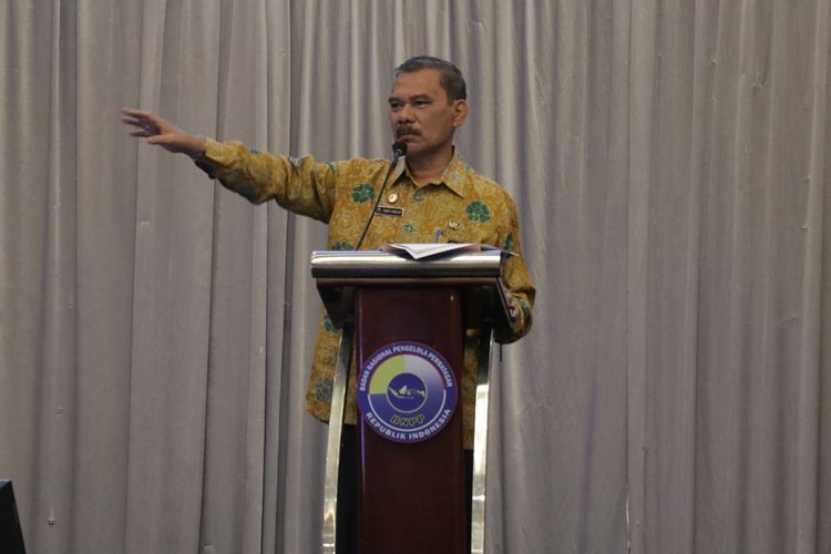 Pelaksana Harian (Plh) Sekrataris BNPP Robert Simbolon membuka Rapat Koordinasi Camat Kawasan Perbatasan Tahun 2023 di Claro Hotel, Kota Makassar, Sulawesi Selatan, Rabu (12/7/2023).
