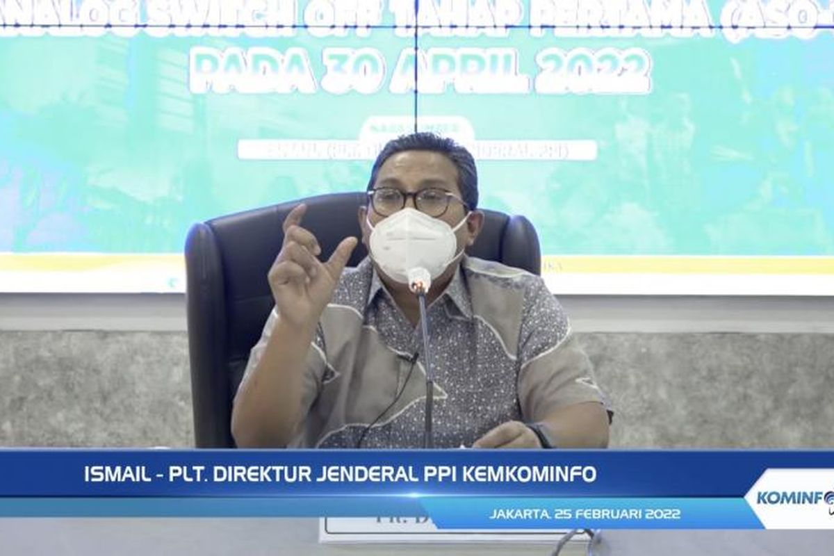 Direktur Jenderal Sumber Daya dan Perangkat Pos dan Informatika (SDPPI) Kementerian Kominfo, Ismail menyampaikan informasi terbaru seputar pelaksanaan ASO Tahap 1.