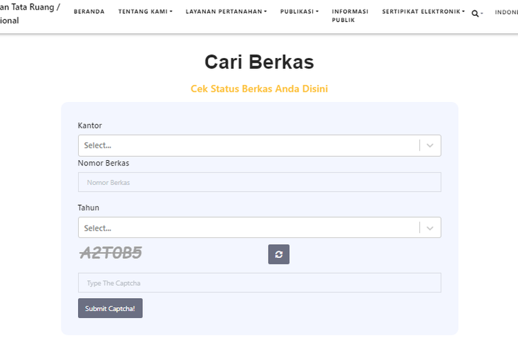 Cara cek sertifikat tanah via situs atrbpn.go.id