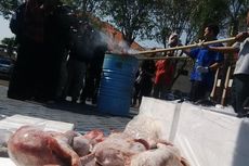 1,3 Ton Daging Trenggiling Hasil Sitaan Dibakar