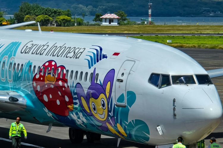Ilustrasi pesawat Garuda Indonesia. 