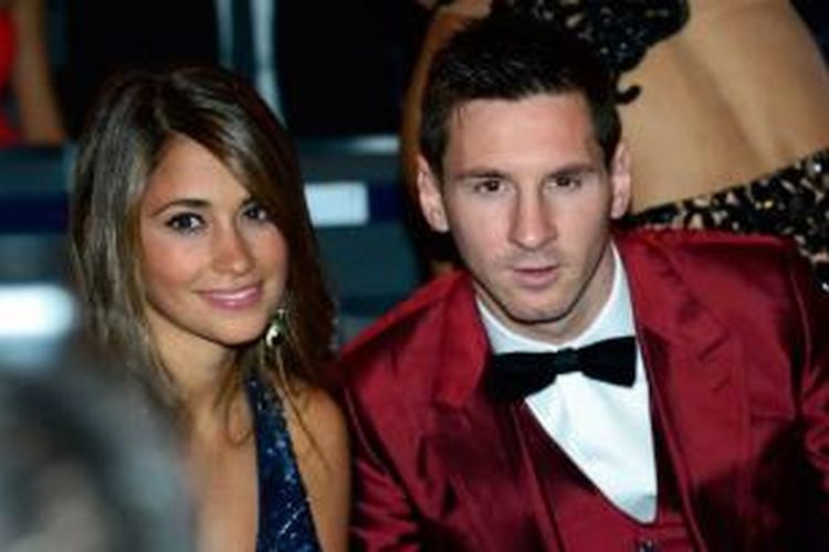 Lionel Messi dan kekasihnya, Antonella Roccuzzo