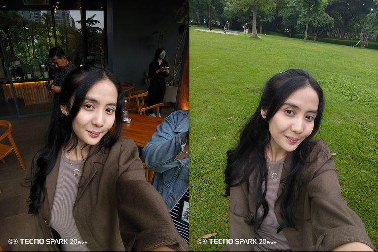 Hasil selfie dari kamera depan Tecno Spark 20 Pro Plus.