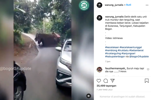 Truk Terguling di Tanjakan, Ini Pentingnya Jaga Jarak dengan Kendaraan Berat