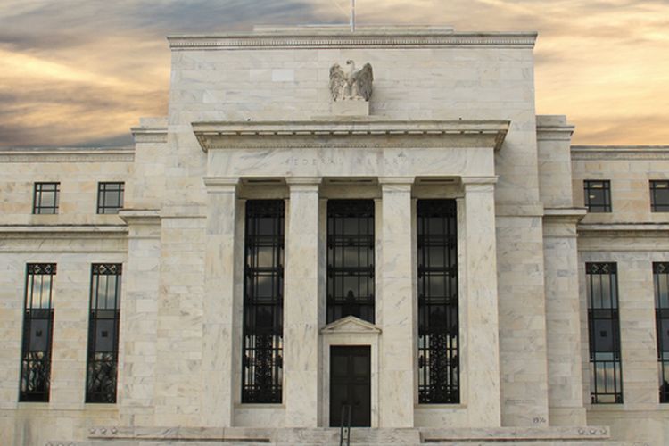 Ilustrasi gedung bank sentral Amerika Serikat (AS) Federal Reserve. 