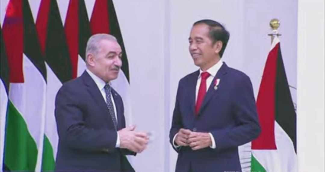 Jokowi Sambut PM Palestina Mohammad Shtayyeh di Istana Kepresidenan Bogor