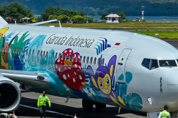 Ilustrasi pesawat Garuda Indonesia. 