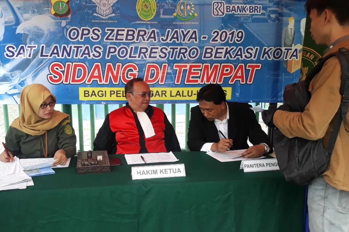 Sidang di tempat Operasi Zebra Jaya di Kota Bekasi, Senin (4/11/2019).