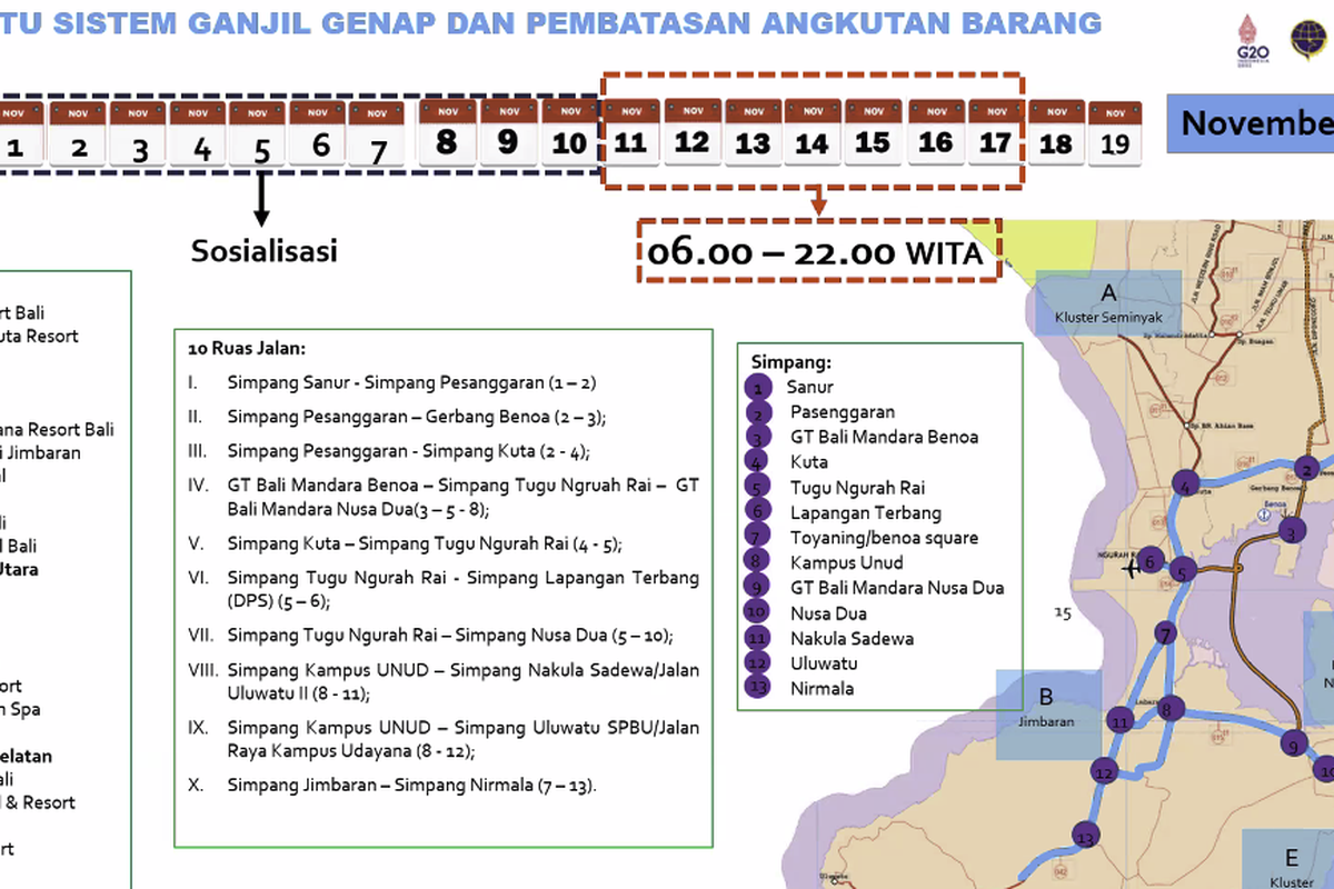 Rencana ganjil genap selama KTT G20 di Bali