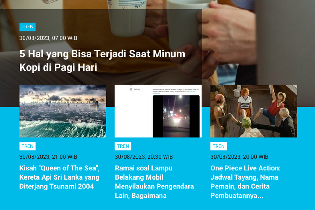 Berita Populer Tren 31 Agustus 2023: Sejumlah hal yang terjadi saat minum kopi pagi hari | Benarkah mahasiswa tak lagi wajib skripsi? 