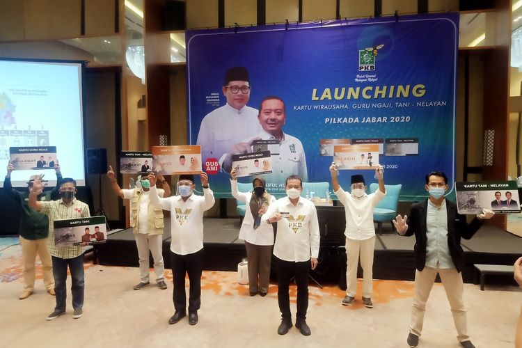 Peluncuran Kartu Wirausaha, Kartu Guru Ngaji dan Kartu Tani-Nelayan PKB Jawa Barat di Hotel Aston Pasteur, Kota Bandung, Senin (28/9/2020).