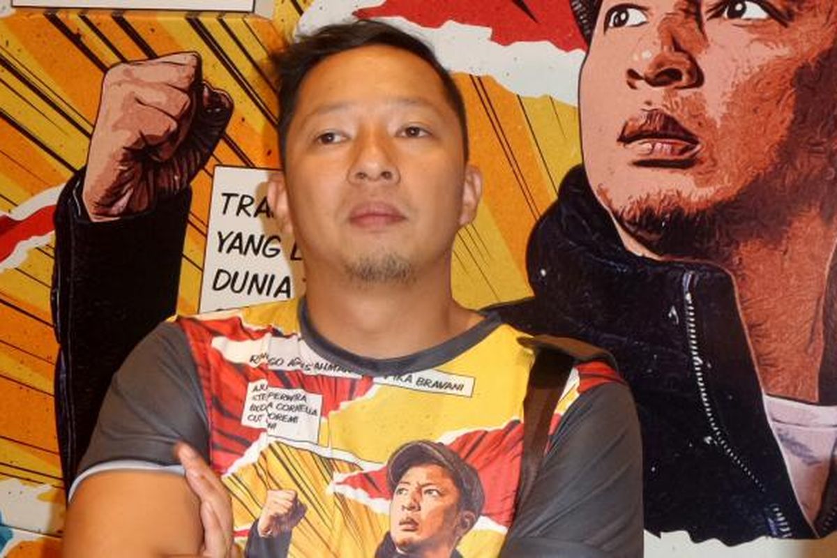 Artis peran Ringgo Agus Rahman saat diabadikan di peluncuran triler film 