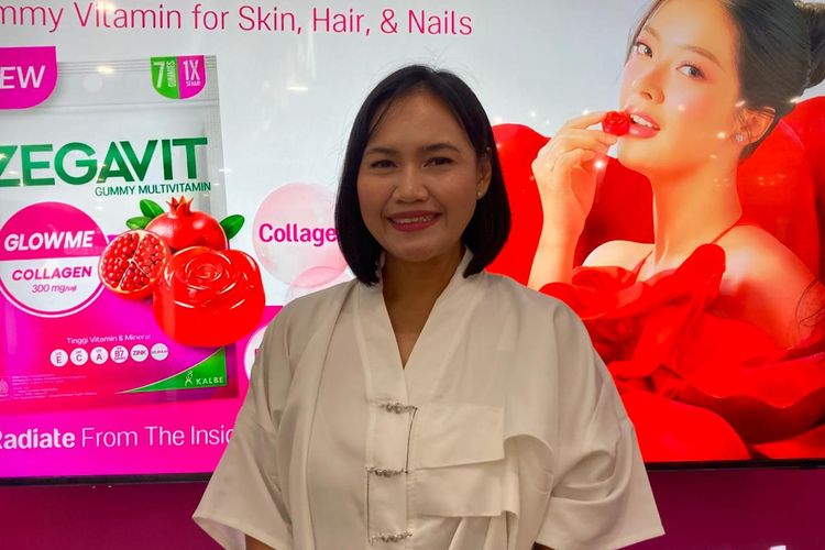 Senior Brand Manager Kalbe Consumer Health, Sisca Rachmadita, dalam acara peluncuran Zegavit Gummy Vitamin dari PT Kalbe Farma Tbk di Jakarta, Jumat (29/5/2026).