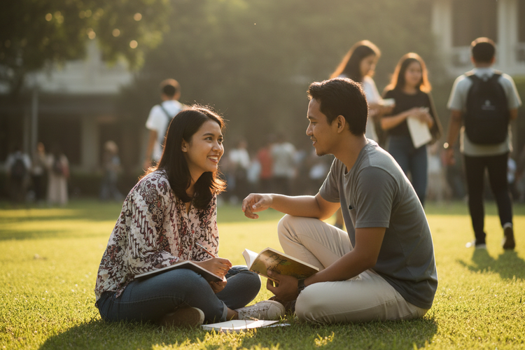 Ilustrasi jatuh cinta.