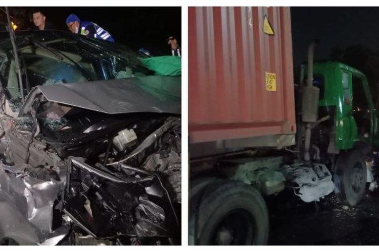 Kecelakaan beruntun yang terjadi di Tol KM 24.700B Interchange Pluit arah Tanjung Priok, Jakarta Utara, Kamis (2/3/2023). 
