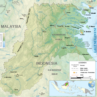 Peta Kalimantan Utara.