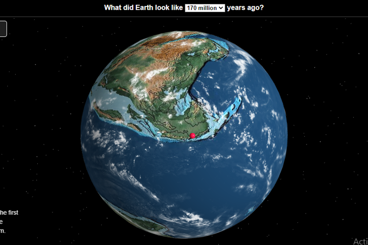 Penampakan Jakarta pada zaman dinosaurus, 170 juta tahun lalu, dilihat dari laman Ancient Earth