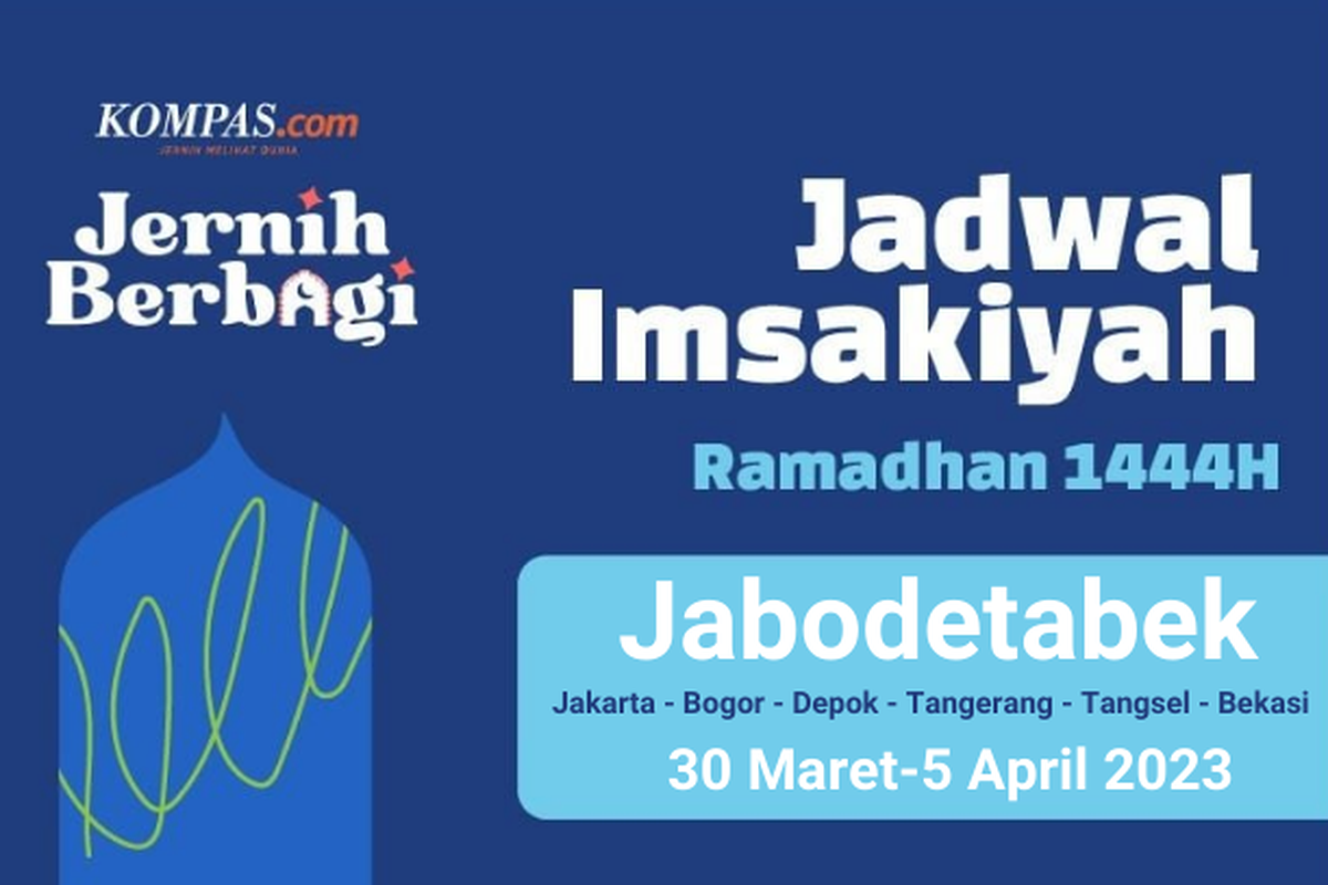 Jadwal Imsakiyah 1444 H periode 30 Maret - 5 April 2023