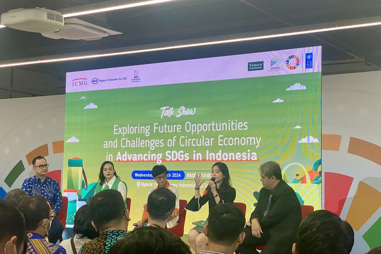 Talkshow bertajuk “Exploring Future Opportunities and Challenges of Circular Economy in Advancing SDGs in Indonesia” yang digelar Tanoto Foundation dan SDG Academy Indonesia di Jakarta, Rabu (20/3/2024). 