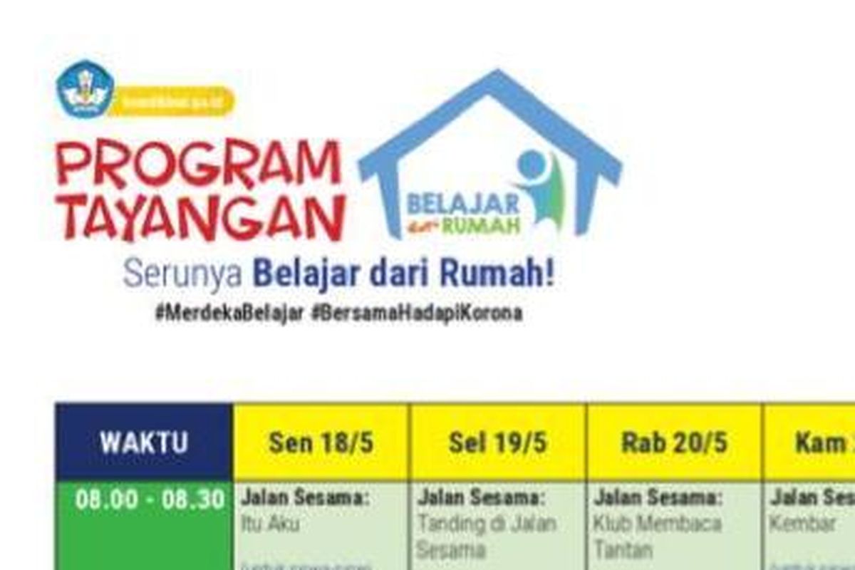 Program tayangan serunya Belajar dari Rumah di TVRI saat libur Lebaran.