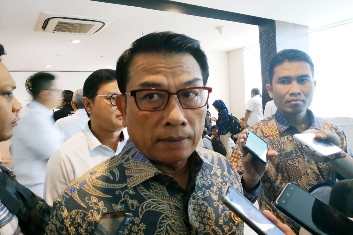Kepala Staf Kepresidenan Moeldoko di Kantor Kemenko-PMK, Senin (6/1/2020).