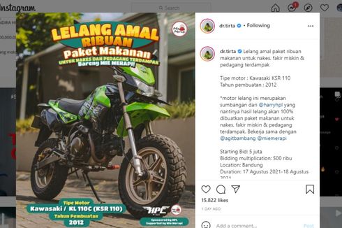 Dr Tirta Lelang Kawasaki KSR 110 untuk Amal, Terjual Rp 120 Juta