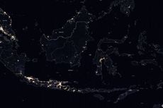 Citra Satelit Malam Hari NASA, Gelap Gulita Membekap Indonesia