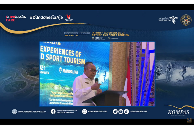 Sekda NTB Lalu Gita Ariadi dalam konferensi ?Mandalika: Infinity Experiences of Nature and Sport Tourism?.