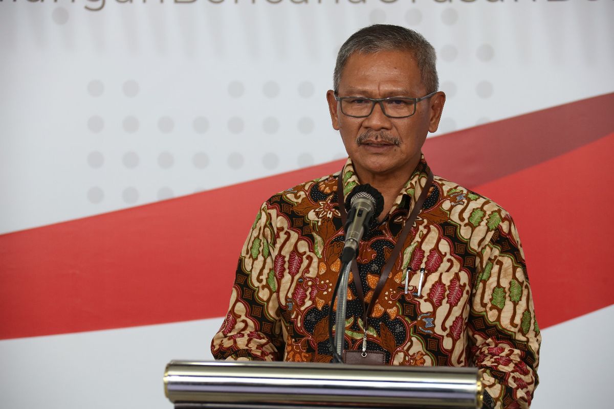 Juru bicara pemerintah untuk penanganan covid-19 Achmad Yurianto saat memberikan keterangan pers di Graha BNPB, Jumat (29/3/2020).