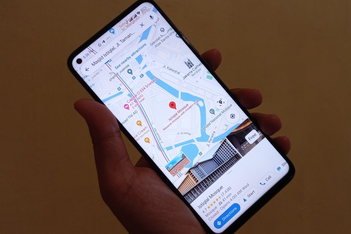Arti warna jalan Google Maps.