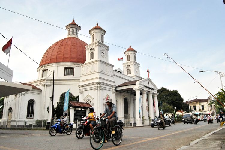 Suasana kota lama di Semarang, Jawa Tengah.