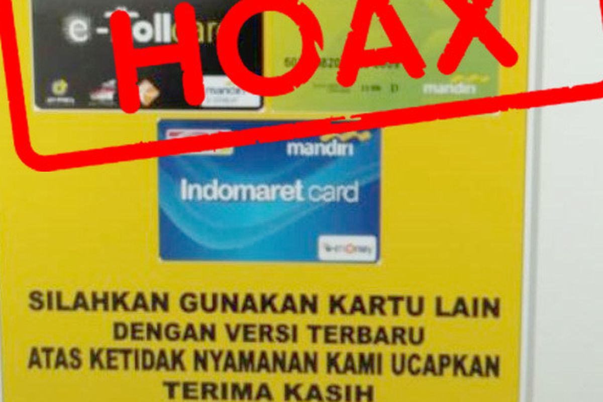 Hoaks, kartu e-money Bank Mandiri co-branding yang tak bisa digunakan untuk membayar tol