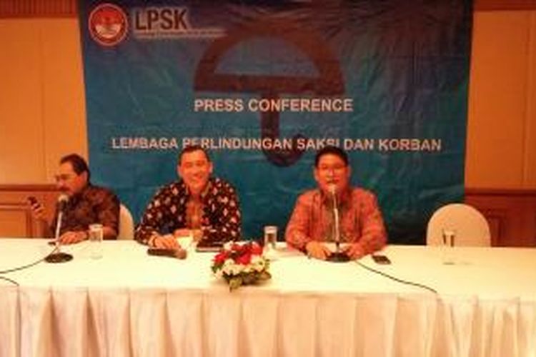 Konferensi pers Lembaga Perlindungan Saksi dan Korban di Hotel Aryaduta, Jakarta Pusat, Selasa (15/9/2015).